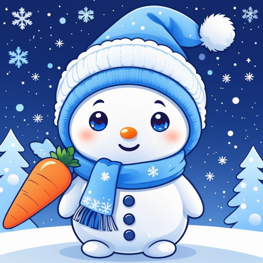 Chibi Snowman Character for the Holidays