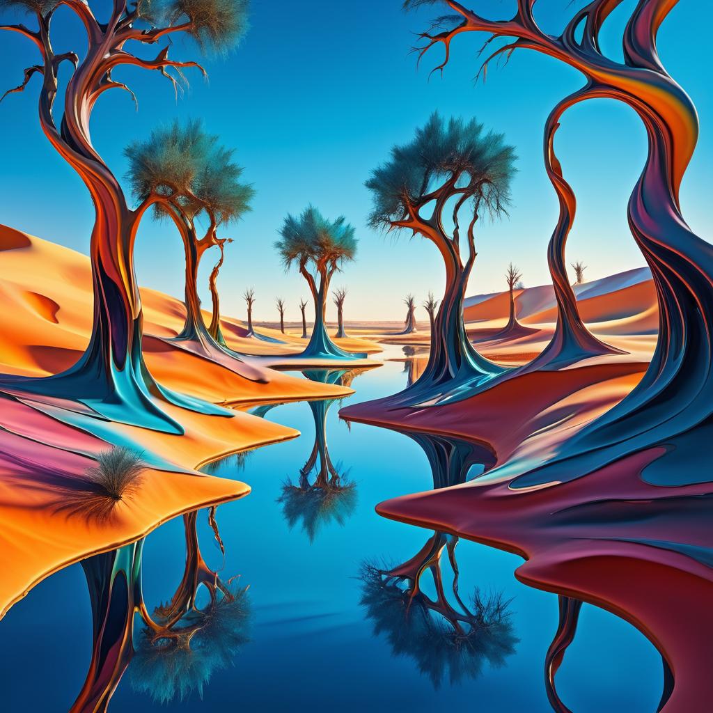 Surreal Dreamscape with Twisted Trees