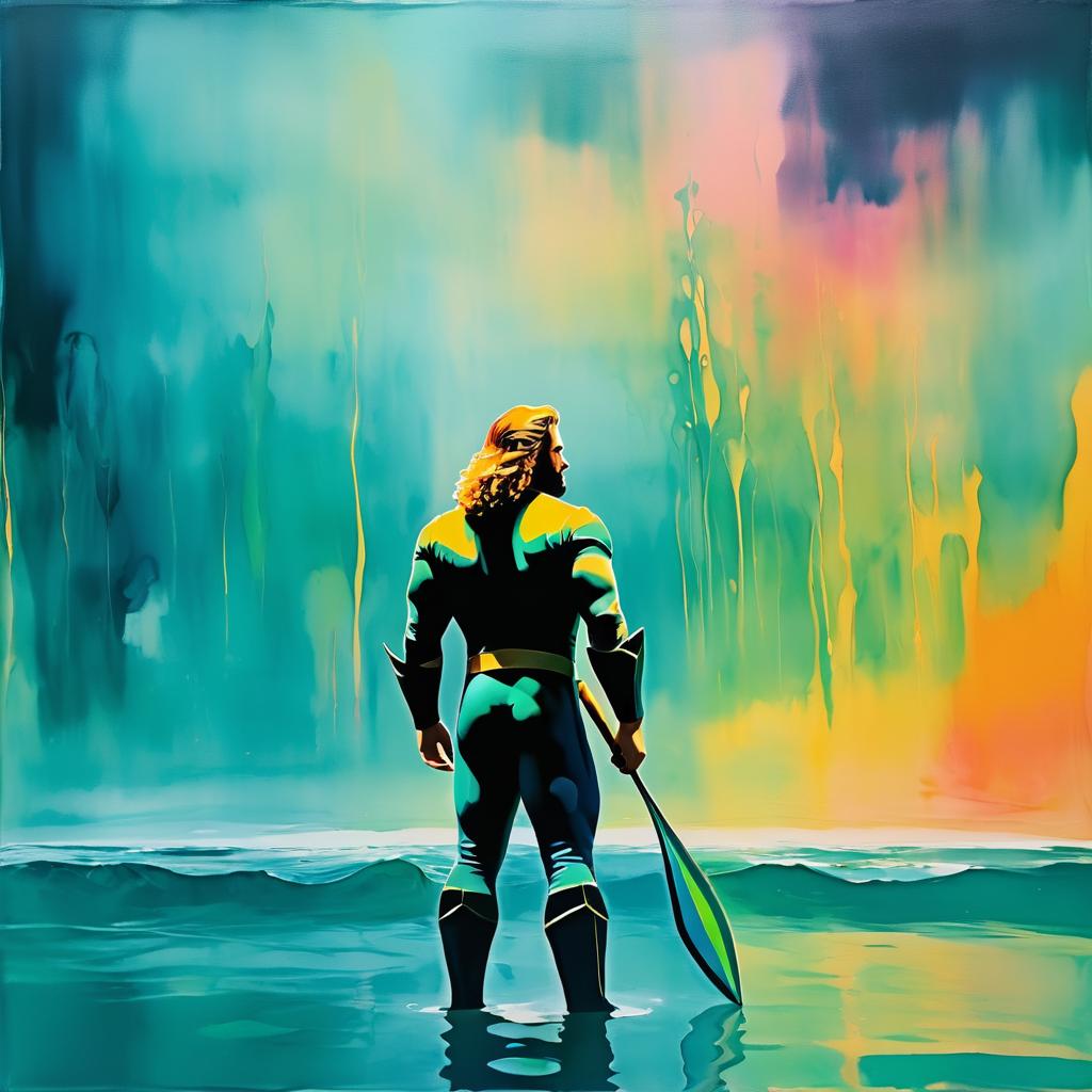 Surreal Aquaman in Vibrant Rothko Style