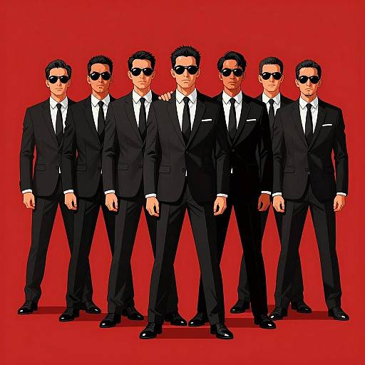 Men in Black Suits with Sunglasses