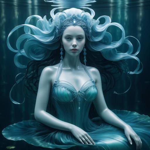Serene Water Nymph Underwater Portrait