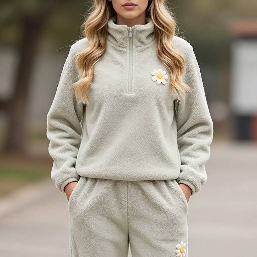 Blonde Girl in Fleece Jacket