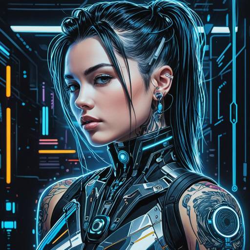 Cyberpunk Biometric Hacker Portrait