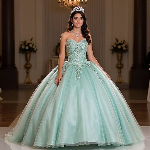 Elegant Mint Green Quinceañera Dress