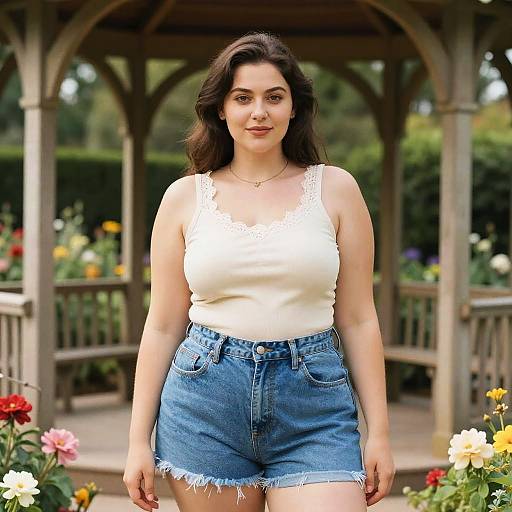 Curvy Woman in Summer Garden Style
