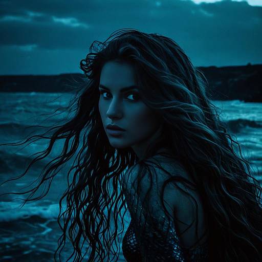 Mysterious Mermaid at Night