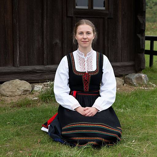 Breton Woman in Traditional Costume