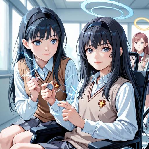 Cosplay of Twin Psychics in School Uniforms