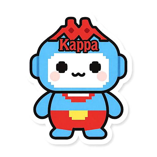 Cute Kappa Superhero Voxel Icon
