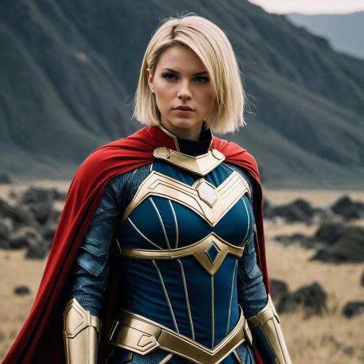 Woman in Blonde Hair Wearing Armor and Red Cape