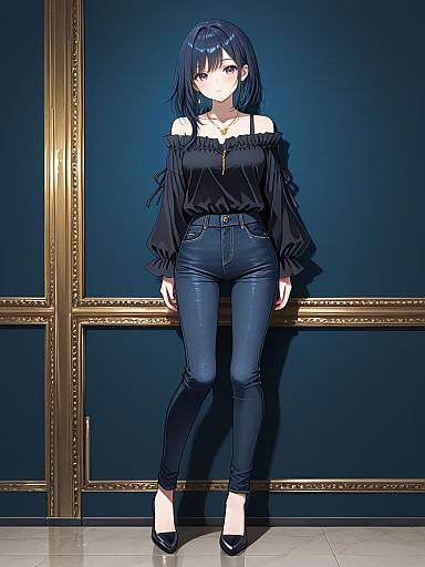 Young woman in casual chic outfit