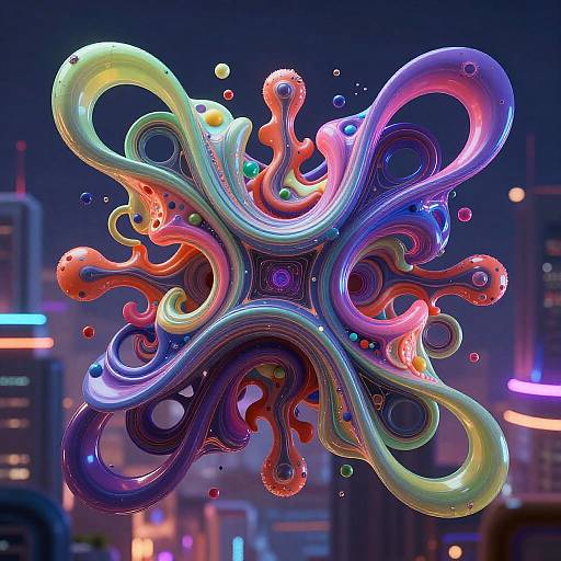 Futuristic Neon Cyber Abstract Art