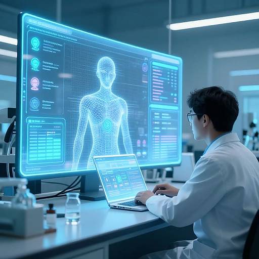 Futuristic AI Lab Analyzing Filters