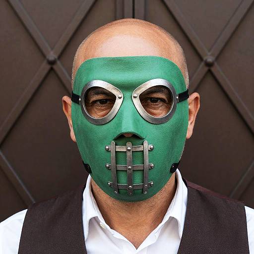 Intense Portrait of a Masked Man