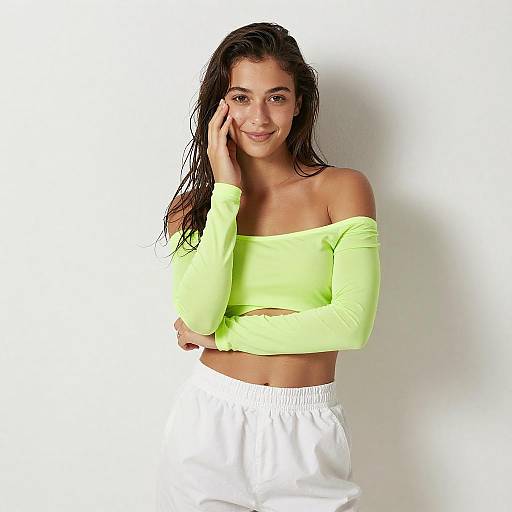 Portrait of Woman in Neon Green Top