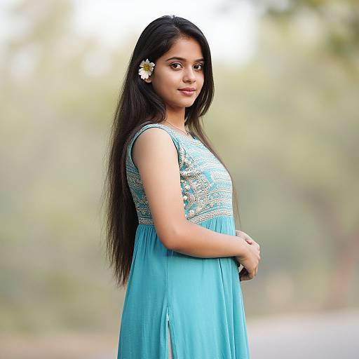 Realistic Portrait of Woman in Salwar