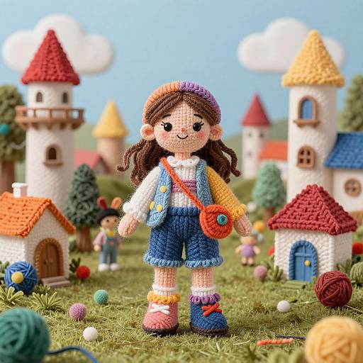 Vibrant Yarn Girl at Whimsical Festival