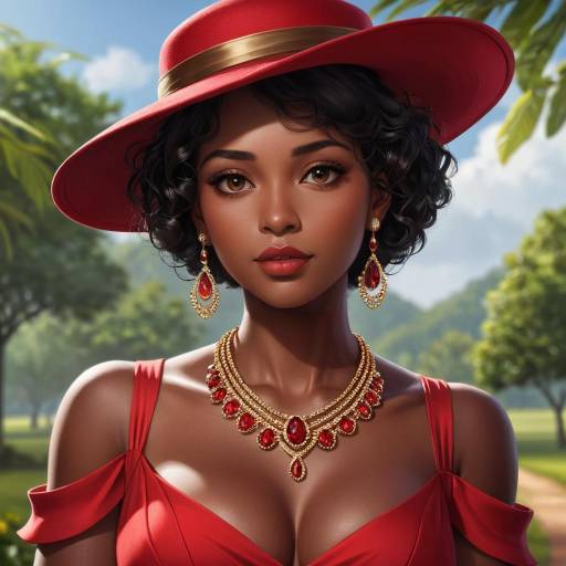 Photorealistic Portrait of a Dark-Skinned Woman