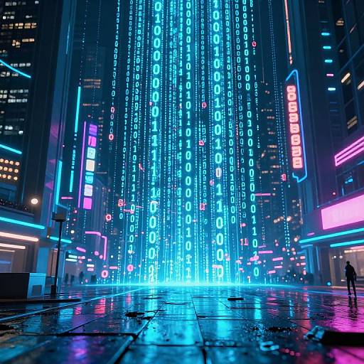 Cyberpunk Digital Data Overflow