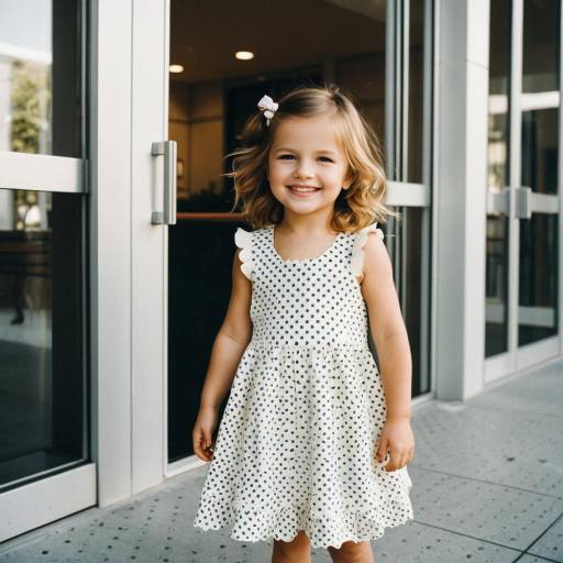 Smiling Toddler Girl in Polka Dot Sundress