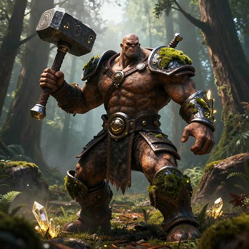 Petrified Forest Giant Warrior with Hammer