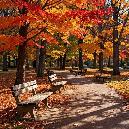 Dappled Autumn Sunlight in Park