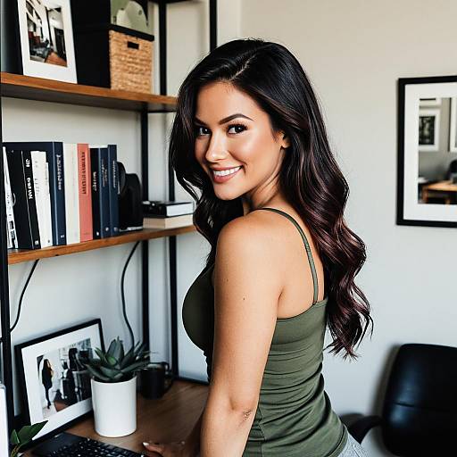 Casual Portrait of Olive-Skinned Woman