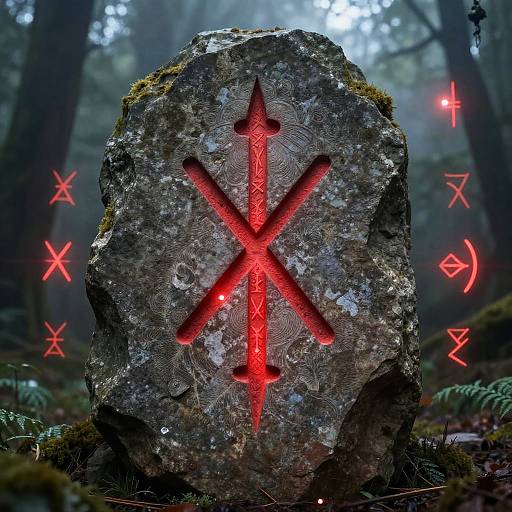 Ancient Mystical Red Rune Stone