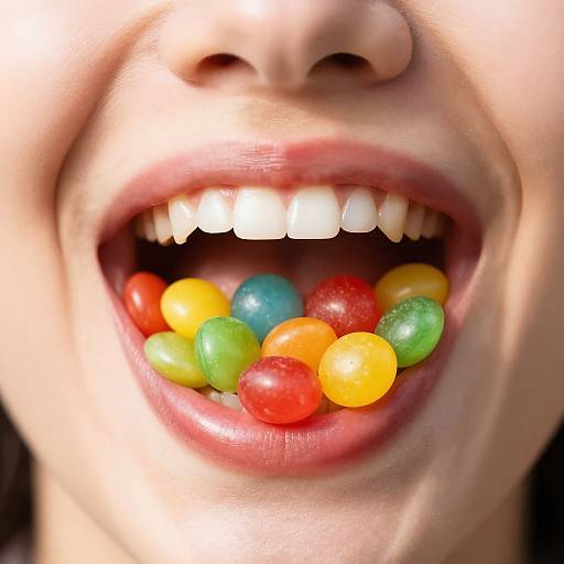 Colorful Candy-Filled Smiling Mouth