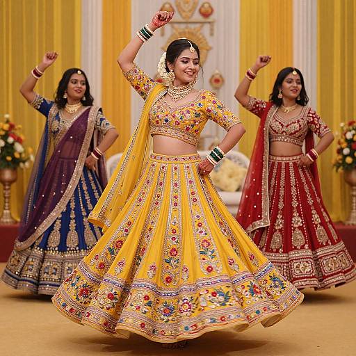 Elegant Indian Women Dancing Festival