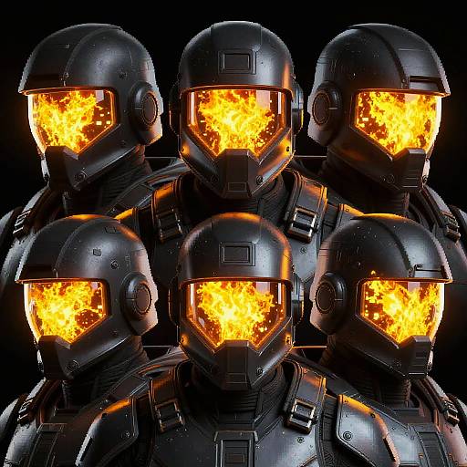 Glowing Visor Sci-Fi Soldier Portraits