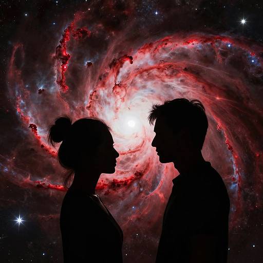 Cosmic Silhouettes in Red Nebula