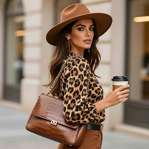 Chic Urban Woman in Leopard Print