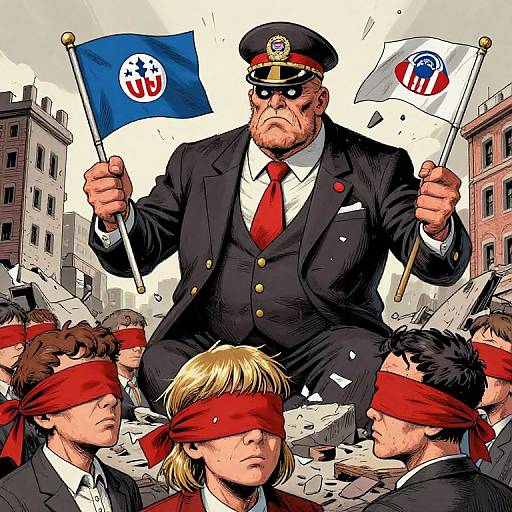 Monstrous Dictator Consuming Democracy