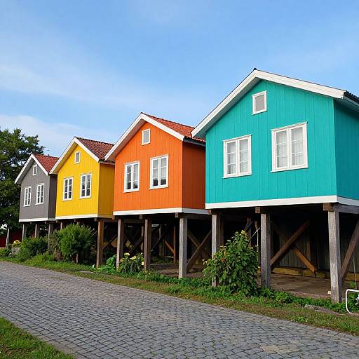 Colorful Stilted Row Houses