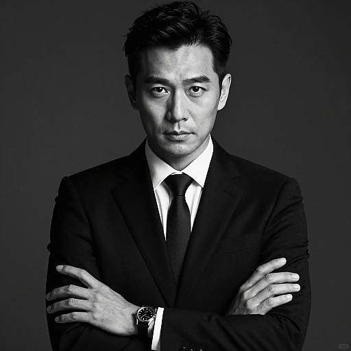 Confident Man in Monochrome Suit