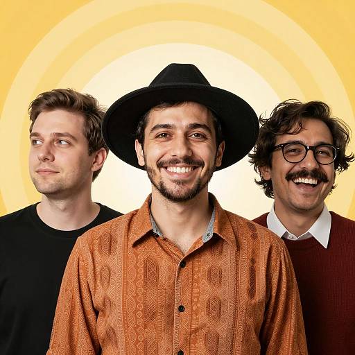 Three Friends with Colorful Background