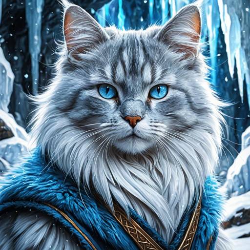 Elderly Warrior Cat with Icy Blue Eyes Elderly Warrior Cat with Icy Blue Eyes