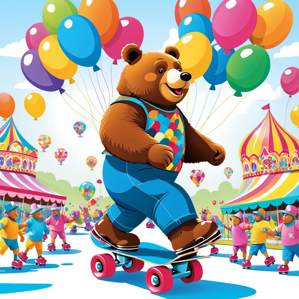 Bear on Roller Skates at Carnival