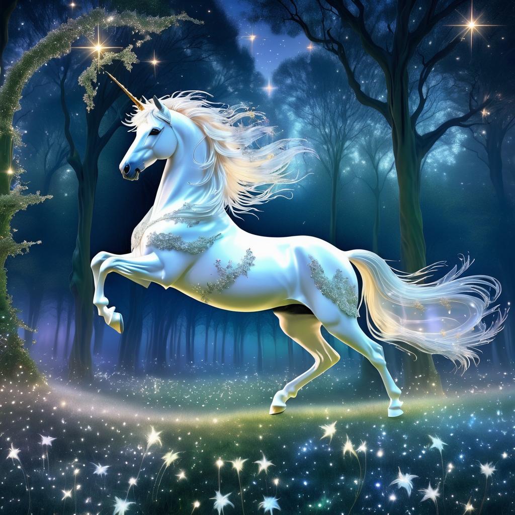 Ethereal Unicorn in Magical Glade