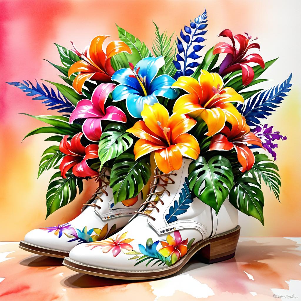 Vibrant Floral Planter in Cowgirl Boot