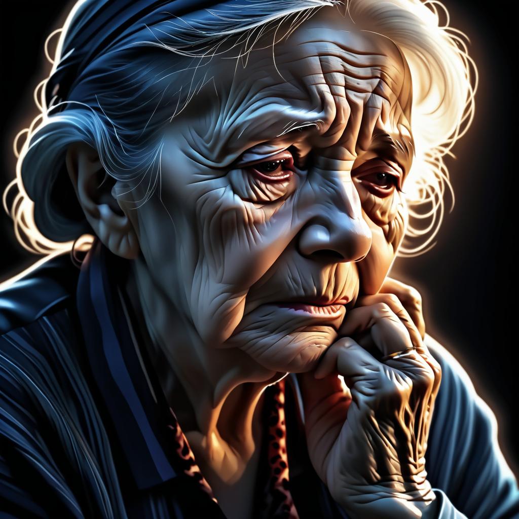 Dramatic Portrait of an Elderly Woman