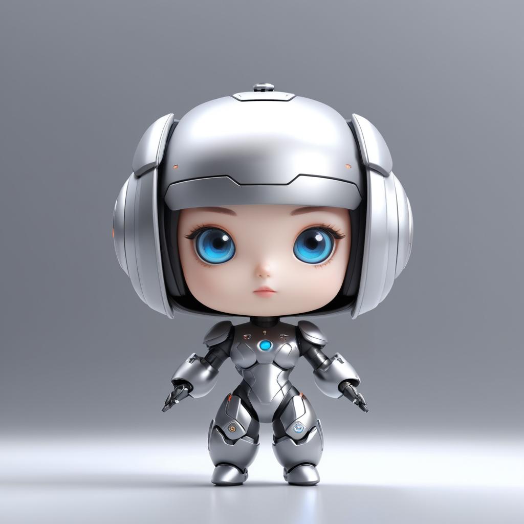 Adorable Futuristic Robot Girl Design