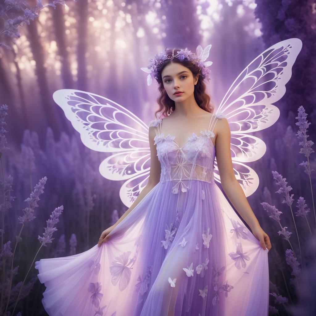 Surreal Ethereal Fairy Portrait in Lavender