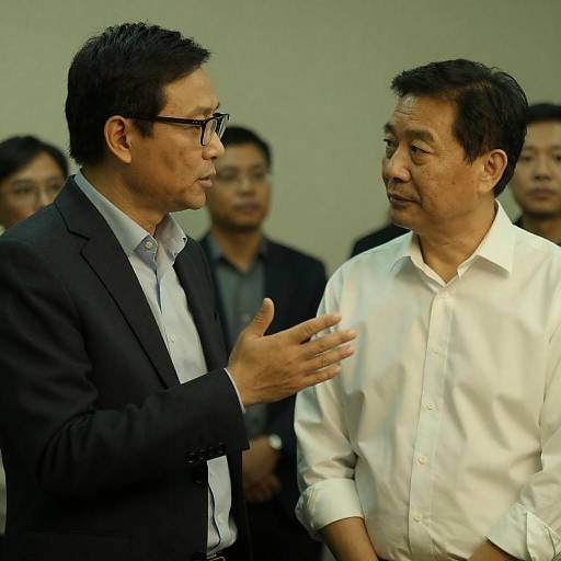 Dimly Lit Conversation with Green-Yellow Overlay