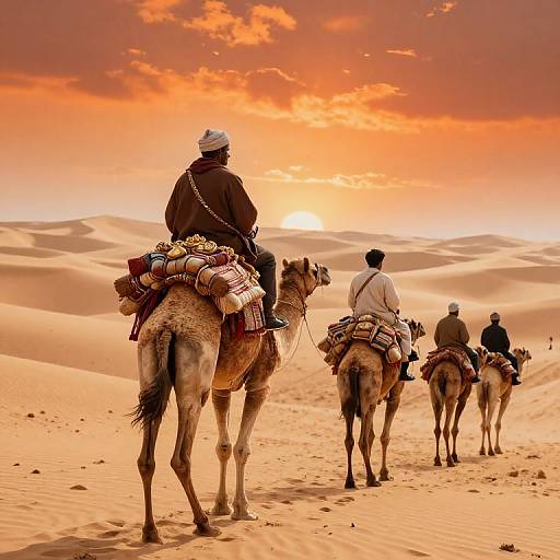Ancient Caravan Crossing Desert Dunes