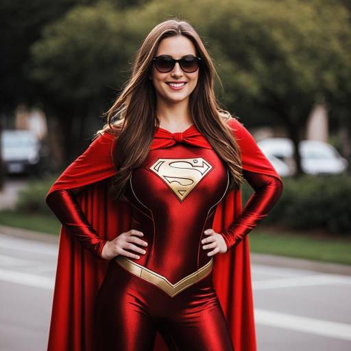Confident Superhero in Red Cape