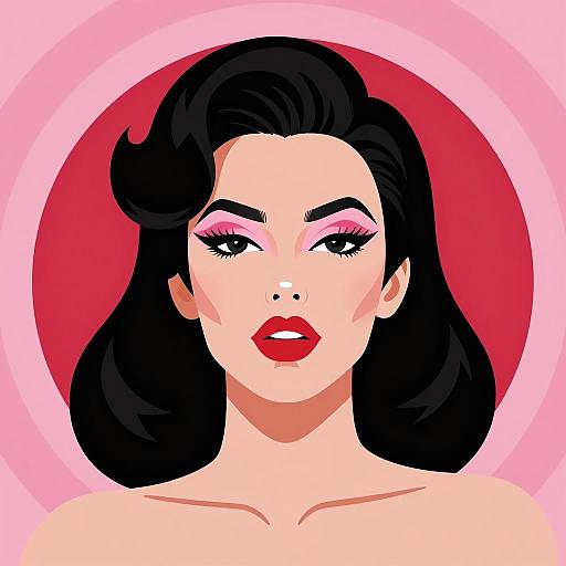 Retro Woman in Bold Colorful Style