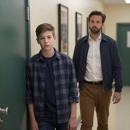 Serious Moments in a Hallway Scene