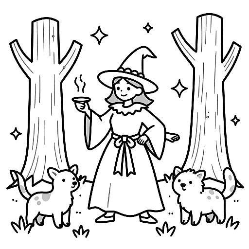 Kind Woodland Witch Healing Scene